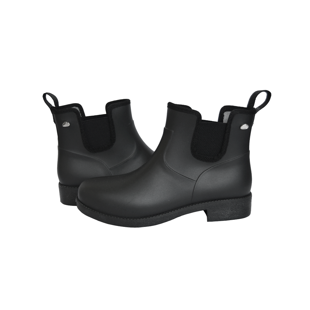 Sandton Chelsea Black Gumboot Silver Lining Gumboots Ladies Gumboots Gear
